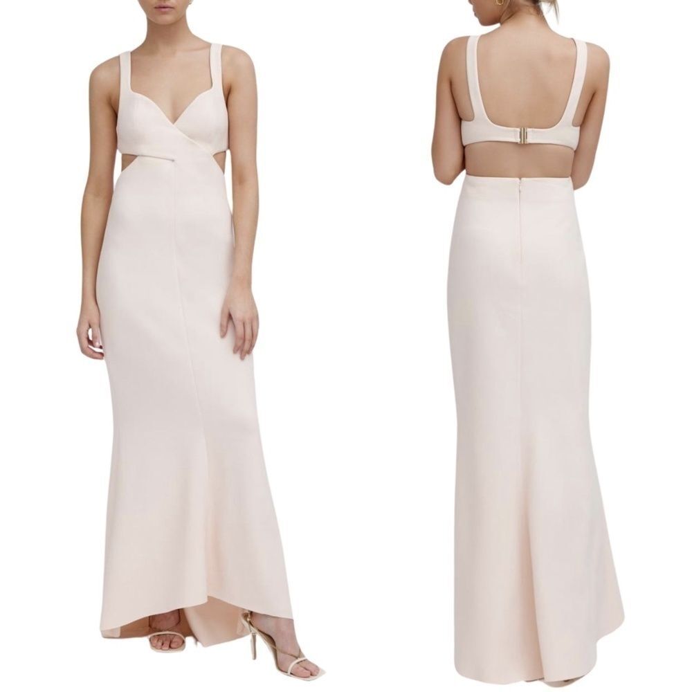 Significant Other Evie Cut Out Open Back Long Maxi Dress in Blush Sz. 10